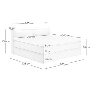 Lit boxspring Kinx Tissu KINX : Blanc - 200 x 200cm - D2 souple - 100 cm