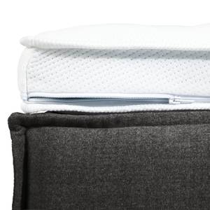 Premium boxspring KINX geweven stof - Stof KINX: Antracietkleurig - 200 x 200cm - H2 zacht - 100cm