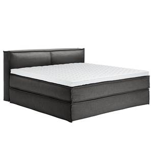 Lit boxspring Kinx Tissu - Tissu KINX : Anthracite - 200 x 200cm - D2 souple - 100 cm