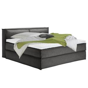 Premium boxspring KINX geweven stof - Stof KINX: Antracietkleurig - 200 x 200cm - H2 zacht - 100cm