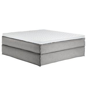 Premium Boxspringbett KINX Webstoff - Stoff KINX: Grau - 200 x 200cm - H2 - Ohne