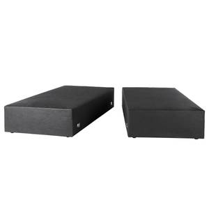 Lit boxspring Kinx Tissu - Tissu KINX : Anthracite - 200 x 200cm - D2 souple - Sans