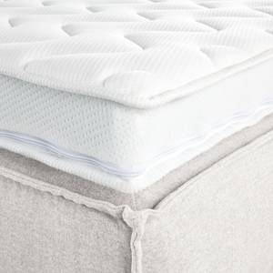 Premium Boxspringbett KINX Webstoff - Stoff KINX: Weiß - 180 x 200cm - H2 - 130 cm