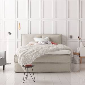 Premium boxspring KINX geweven stof - Stof KINX: Beige - 180 x 200cm - H2 zacht - 130cm