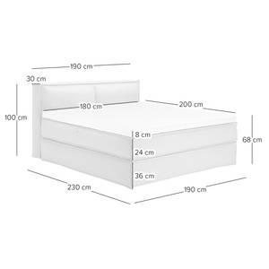 Letto boxspring Kinx Tessuto - Tessuto KINX: bianco - 180 x 200cm - H2 - 100 cm