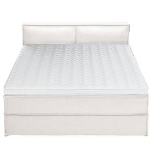 Premium Boxspringbett KINX Webstoff - Stoff KINX: Weiß - 180 x 200cm - H2 - 100 cm