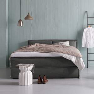 Lit boxspring Kinx Tissu - Tissu KINX : Anthracite - 180 x 200cm - D2 souple - 100 cm