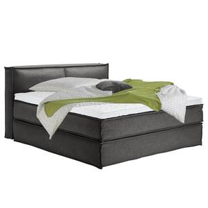 Premium Boxspringbett KINX Webstoff - Stoff KINX: Anthrazit - 180 x 200cm - H2 - 100 cm