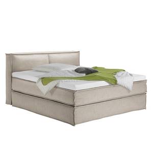 Lit boxspring Kinx Tissu - Tissu KINX : Beige - 180 x 200cm - D2 souple - 100 cm