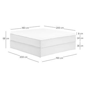 Lit boxspring Kinx Tissu - Tissu KINX : Blanc - 180 x 200cm - D2 souple - Sans