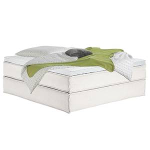 Premium Boxspringbett KINX Webstoff - Stoff KINX: Weiß - 180 x 200cm - H2 - Ohne