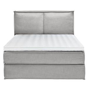 Premium Boxspringbett KINX Webstoff - Stoff KINX: Grau - 160 x 200cm - H2 - 130 cm