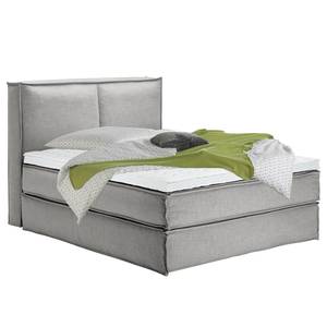 Premium Boxspringbett KINX Webstoff - Stoff KINX: Grau - 160 x 200cm - H2 - 130 cm