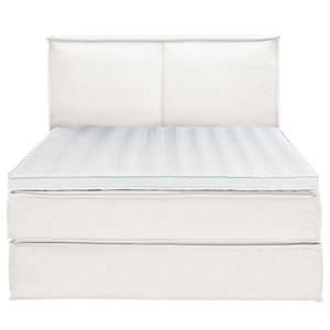 Premium Boxspringbett KINX Webstoff - Stoff KINX: Weiß - 160 x 200cm - H2 - 130 cm