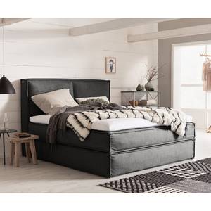 Premium boxspring KINX geweven stof - Stof KINX: Antracietkleurig - 160 x 200cm - H2 zacht - 130cm