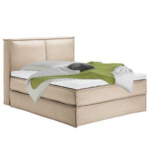 Lit boxspring Kinx Tissu - Tissu KINX : Beige - 160 x 200cm - D2 souple - 130 cm