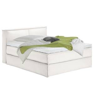 Premium boxspring KINX geweven stof - Stof KINX: Wit - 160 x 200cm - H2 zacht - 100cm