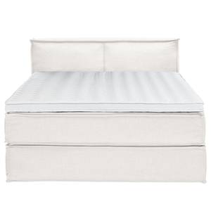 Premium Boxspringbett KINX Webstoff - Stoff KINX: Weiß - 160 x 200cm - H2 - 100 cm