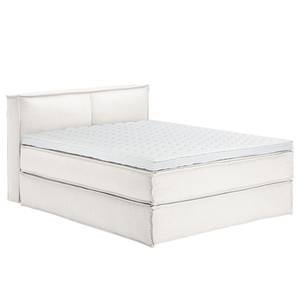 Premium boxspring KINX geweven stof - Stof KINX: Wit - 160 x 200cm - H2 zacht - 100cm