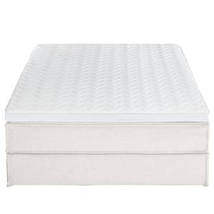 Premium Boxspringbett KINX Webstoff - Stoff KINX: Weiß - 160 x 200cm - H2 - Ohne