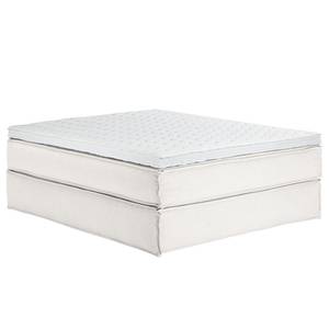 Premium Boxspringbett KINX Webstoff - Stoff KINX: Weiß - 160 x 200cm - H2 - Ohne