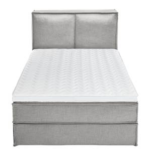 Premium Boxspringbett KINX Webstoff - Stoff KINX: Grau - 140 x 200cm - H2 - 130 cm