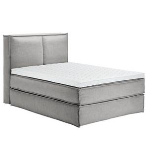 Lit boxspring Kinx Tissu - Tissu KINX : Gris - 140 x 200cm - D2 souple - 130 cm