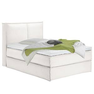 Lit boxspring Kinx Tissu - Tissu KINX : Blanc - 140 x 200cm - D2 souple - 130 cm