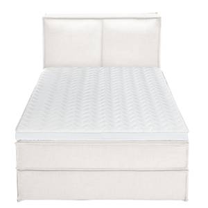 Premium Boxspringbett KINX Webstoff - Stoff KINX: Weiß - 140 x 200cm - H2 - 130 cm