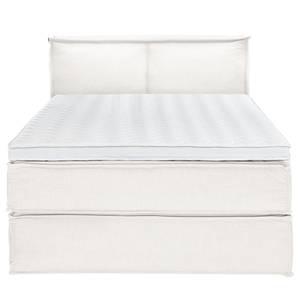 Premium Boxspringbett KINX Webstoff - Stoff KINX: Weiß - 140 x 200cm - H2 - 100 cm