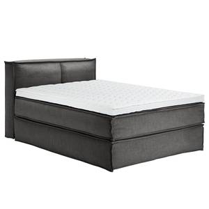 Premium Boxspringbett KINX Webstoff - Stoff KINX: Anthrazit - 140 x 200cm - H2 - 100 cm