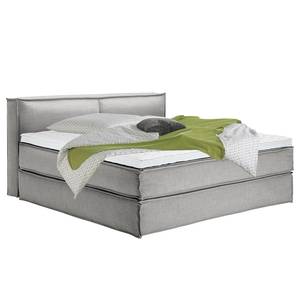 Lit boxspring Kinx Tissu - Tissu KINX : Gris - 200 x 200cm - D2 souple - 100 cm