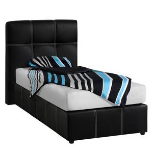 Boxspringbett Annabel Schwarz - 100 x 200cm - Tonnentaschenfederkernmatratze - H2