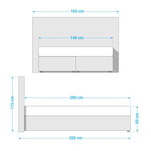 Lit Boxspring Annabel Noir - 140 x 200cm - Matelas de mousse froide - D2 souple