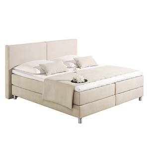 Boxspringbett Nilan Webstoff - Ecru - 140 x 200cm - Bonellfederkernmatratze - H2