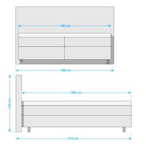 Letto boxspring Tevin Tessuto - Beige - 180 x 200cm - Materasso a molle Bonnell - H2