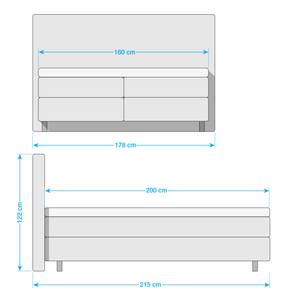 Boxspring Tevin geweven stof - Beige - 160 x 200cm - Ton-pocketveringmatras - H2 zacht