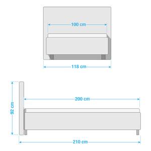 Letto imbottito Parsberg Color cappuccino - 100 x 200cm