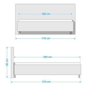 Gestoffeerd bed Parsberg Cappuccinokleurig - 160 x 200cm