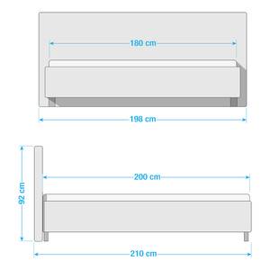 Letto imbottito Parsberg Color cappuccino - 180 x 200cm