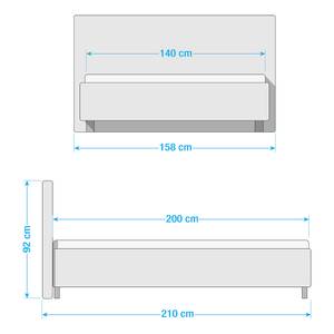 Letto imbottito Parsberg Blu jeans - 140 x 200cm