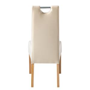 Chaises Lenya (lot de 2) Imitation cuir beige / Hêtre naturel