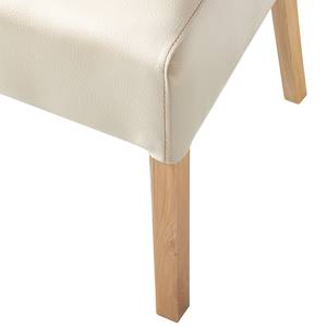 Chaises Lenya (lot de 2) Imitation cuir beige / Hêtre naturel