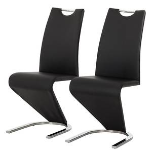 Chaise cantilever Amanda II Noir - Lot de 2