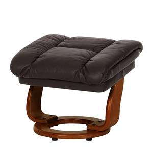 Fauteuil relax et repose-pieds Grunewald Cuir véritable - Marron - Marron