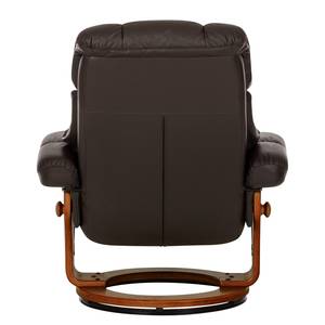 Fauteuil relax et repose-pieds Grunewald Cuir véritable - Marron - Marron