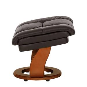 Fauteuil relax et repose-pieds Grunewald Cuir véritable - Marron - Marron