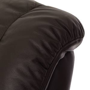 Fauteuil relax et repose-pieds Grunewald Cuir véritable / Imitation cuir - Marron - Marron