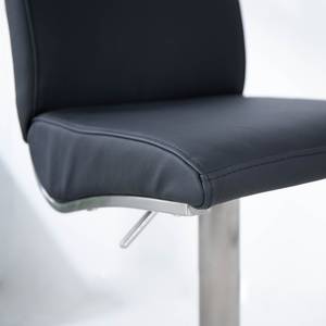 Tabouret de bar Hoover Noir - Tulipe - Cuir véritable