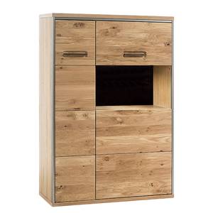 Credenza Lopburi II Parzialmente in legno massello di quercia Color ardesia - Apertura a sinistra